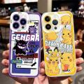 Cellphone Case For iPhone 15 Plus 11 Pro Max 6 6S 7 8 Plus X XS SE 2 3 Phone Casing Angel Eyes Pokemon Gengar Pikachu Popular Japan Anime Clear Soft Shockproof Anti-falling TPU Camera Protective Back Cover. 