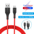 【Best】2 In 1 Fast Charging & Data-Sync 5.9Ft/1.8M 480Mbps 3.8Mm Blitzwolf? Bw-Mc14 Micro Usb Quick Charging Data Cable Red/Black For Samsung S7 S6 Xiaomi Redmi Note 5. 