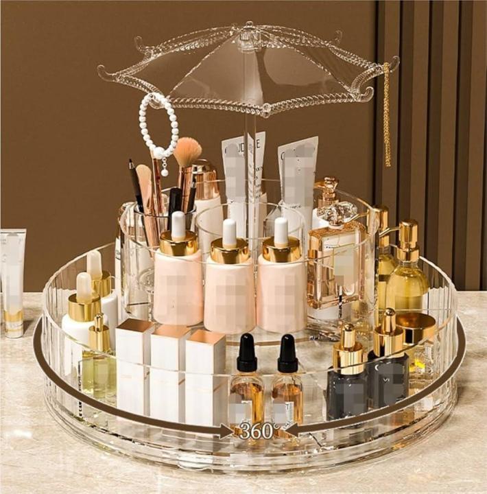 360° Rotating Transparent Storage Rack | Daraz.lk
