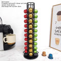 40 Capsule Coffee Pod Holder, Coffee Pod Carousel Storage Organizer Low Noise Durable for Bar Counter. 