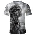 Black and white lion 3D Printed T shirt Cool Animal Pattern 2020 Fashion Summer Short Sleeve Tops Men's Tshirt Boy Girl Tees. 