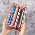 2024 New Girls Fashion Zipper Wallets Women's Long Purses Handbags Coin Purse Cards Holder PU Leather Billfold Wallet Case Bag. 