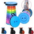 Retractable Folding Stool for Camping Fishing Height Adjustable - Banco Portable Plastic Collapsible Telescoping Stool Seat Chair. 