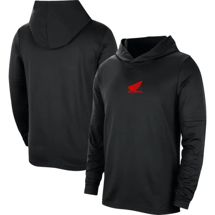 Hoodie Black HONDA Logo Red Graphic Printed Hoddie 100% cotton Hoodie long Sleeved S to 2XL Sizes Hoddies For Men's