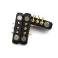 3Pin Waterproof Magnetic Pogo Pin Connector Spring Loaded Male Female Curved Needle DC Transmission Charging. 
