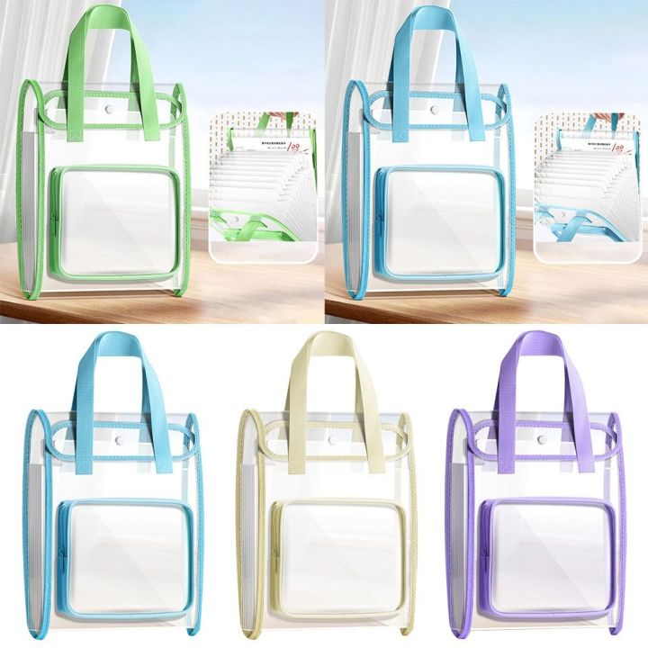 Portable A4 File Folder Transparent Hand-held Paper Document Organizer ...