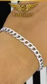 Silver Stainless Steel Plain Men Miami Cuban Bracelet Long-Lasting Guaranteed Albert Albet Bangle with Free Gift Box RG-MB. 