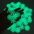 50pcs Christmas Luminous Snowflake Wall Sticker Stars Glow In The Dark Fluorescent Snowflake deco. 