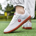 New spring and summer integrated outdoor net cloth casual shoes men slip-on casual shoes women light flat training shoes. 