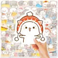 20/40/60 pcs Peach and Goma Stickers Lovely Cute Cat Couple Stickers for Laptop Scrapbook Journal Kids Girls Boys Stickers. 