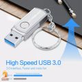 USB 3.0 USB Flash Drive 32 GB Rotation Pen Drive 32GB Pendrive USB Memory Stick with Stainless Steel Keychain Flash Drives. 