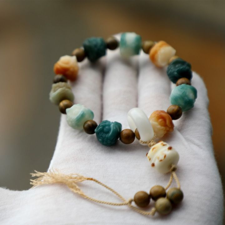 %E3%80%90Essential%20Good%20Item%E3%80%9113mm%20Charcoal%20Flower%20Lion%20Wake%20Bracelet%20Yin%20Leather%20Green%20Lion%20Wake%20Cat%20Women's%20Bracelet%20-%20Image%202