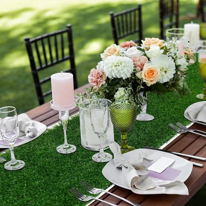 Grass%20Table%20Runner%2012%20x%2072%20Inch,%20Green%20Artificial%20Tabletop%20Decor%20for%20Wedding,%20Birthday%20Party,%20Banquet,%20Baby%20Shower%20-%20Image%203