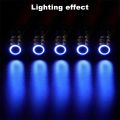 BRADOO- 5PCS 12mm Latching Push Button Switch High Round Cap, Waterproof Metal Push Button Switch with 12V/24V Blue Light. 