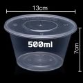 10pcs 500ml Disposable Container Plastic Clear Cup With Lid For Storage Sauce, Jelly, Yogurt, Mousse Cups & Bowls. 