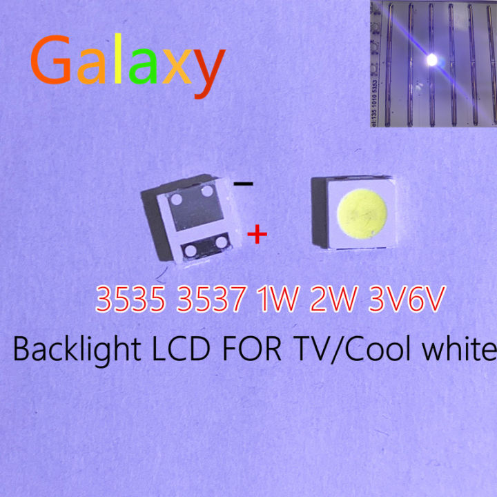 【GlobalTrendz】100pcs 2W 6V 3535 TV Backlight LED 3V SMD Diodes Cool White LCD TV Backlight Televisao TV Backlit Diod Lamp Repair Application