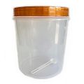 Soap Powder Bucket 2.5kg can put High Quality Durable Attractive Transparent Plastic Curry Biscuit Grain Food Storage Container with Very Good Sealed ORANGE GOLD Lid Fully Air Tight Ants cannot enter. 