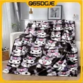 Cartoon Kuromis Pattern Soft Throw Light Weight Flannel Suitable for Living room/Bedroom Warm Blanket. 