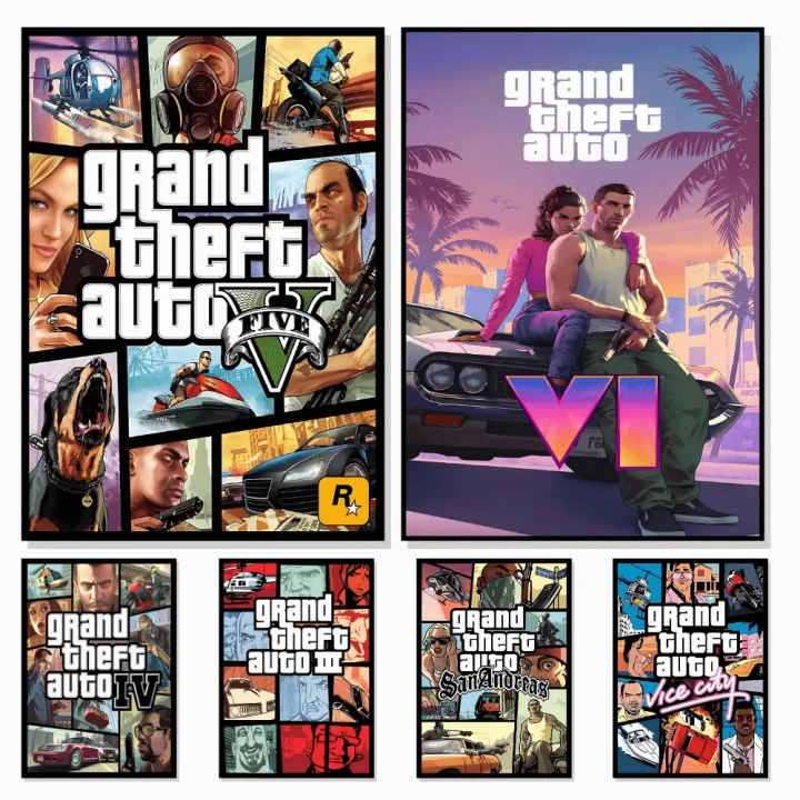 A3/A4%20Size%20Framed%20wall%20posters%20GTA%203%20Gta%20vice%20city%20Gta%205%20Gta%206%20Grand%20Theft%20Auto%20game%20series%20wall%20posters%20wall%20decorations%20for%20any%20room%20-%20Image%204