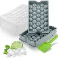 Mini Ice Cube Tray with Bin & Scoop Ice Tray for Mini Fridge Freezer Crushed Ice Tray for Chilling Drinks Coffee Juice. 