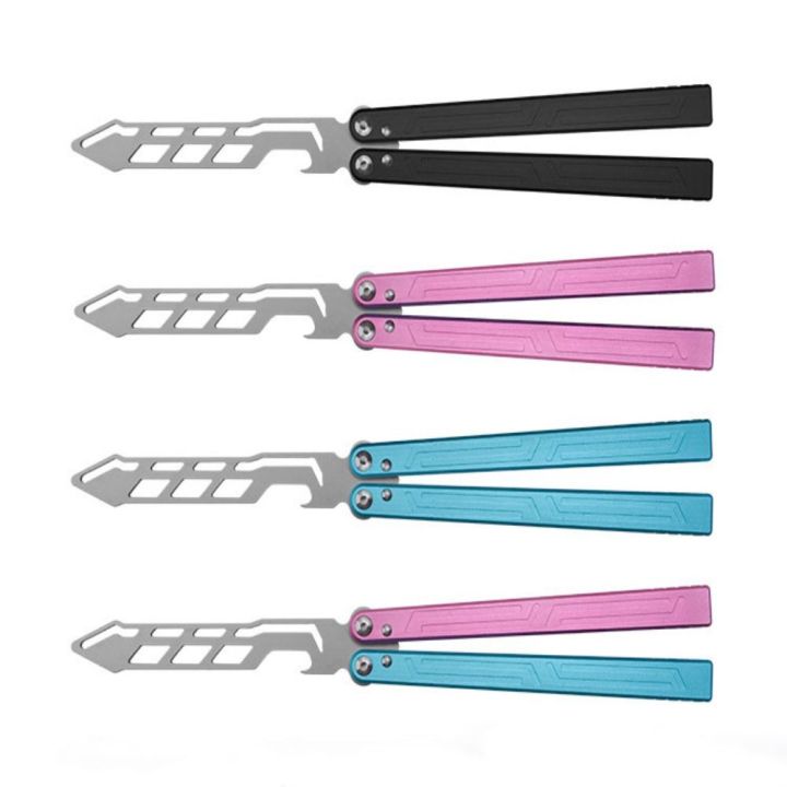 Durable Stainless Steel Butterfly Knife Fashion Long Nonslip Aluminum