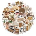 10/30/60PCS Vintage Brown Sticker Aesthetic PVC Laptop Sketchbook Children's Stationery Decoraction Scrapbooking School Supplies. 