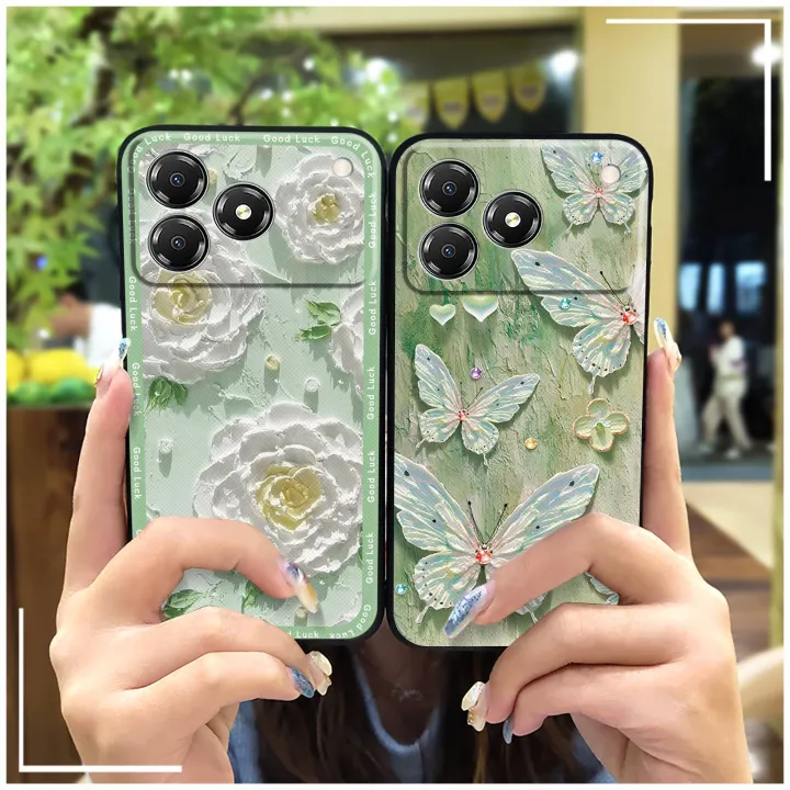 Phone%20Pouch%20Soft%20case%20Phone%20Case%20For%20ZTE%20Blade%20A76%204G/Z2474%20Full%20wrap%20Cartoon%20Dirt-resistant%20flower%20Silicone%20TPU%20Cute%20-%20Image%203