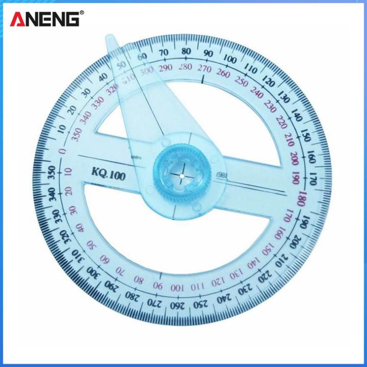 【ZIME】All Circular 10cm 360 Degree Pointer Protractor Ruler Angle Finder Random