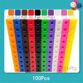 Moulty Linking Math Cubes with Activity Cards Set Number Blocks Counting Toys Snap Linking Cube Math Counters for Kids Learning. 