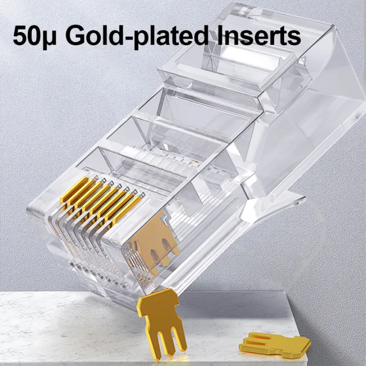CAT6%20CAT7%20CAT5E%20RJ45%20Connectors%20Pass%20Through%20Modular%20Plug%20Network%20UTP%203/50%CE%BC%20Gold-Plated%208P8C%20Crimp%20End%20for%20Ethernet%20Cable%20-%20Image%204