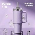 40oz (1200ml) Insulated Stainless Steel Tumbler with Handle – Leak-Proof, Triple-Wall Vacuum Travel Mug for Hot & Cold Drinks, Car Cup Holder Friendly, Sweat-Proof, BPA-Free. 