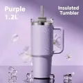 40oz (1200ml) Insulated Stainless Steel Tumbler with Handle – Leak-Proof, Triple-Wall Vacuum Travel Mug for Hot & Cold Drinks, Car Cup Holder Friendly, Sweat-Proof, BPA-Free. 