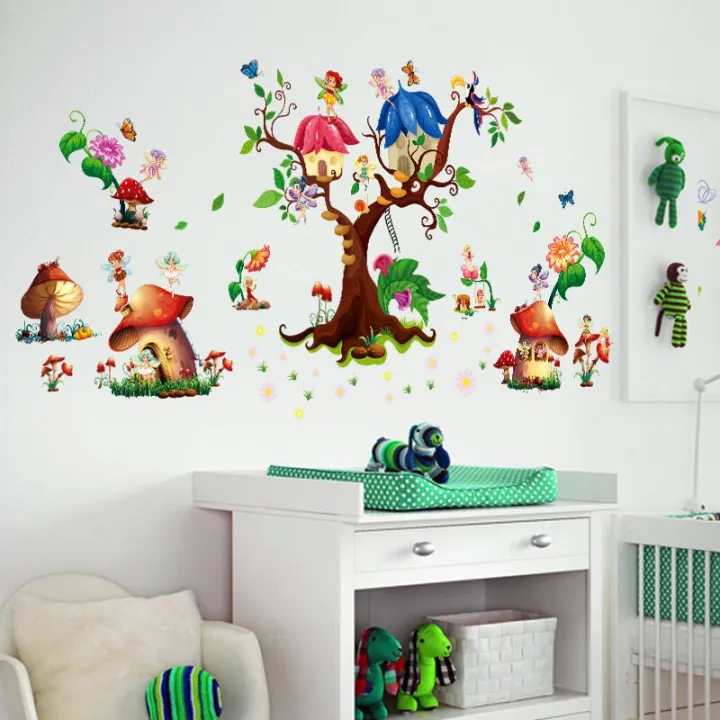 Kids Newest cute cartoon animals tree house baby Wall Décor children bedroom room decor wall stickers removable kids nursery decal sticker