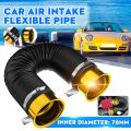 76mm Car Air Intake Pipe Cold Feed Flexible Inlet Duct Induction Kit Filter. 