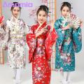 Exquisite Kimono Stunning Cherry Blossom Kimono for Girls Perfect for Cosplay School Performances Easy to Wear Japanese Style Kimono Dress. 