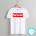 Supreme white Tshirt unisex tees designer tees crew neck silver white red blue black. 