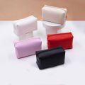 PU Leather Solid Color Travel Makeup Bag Zipper Wash Toiletry Organizer Purse Waterproof Cosmetic Bag Storage Handbag For Women Girls. 