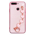LECOMES for Huawei Honor 7C Back Cover with Love Heart Bracelet Chain Luxury 6D Plating Shiny Soft Silicone Mobile Phone Case Pouch Girls. 