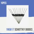 (10 pcs)1N5817 Schottky Diode 1 A 20 V DO-41 Axial 5817 1 amp 20 Volt Electronic Diodes for DIY Electronic circuit Appliances. 