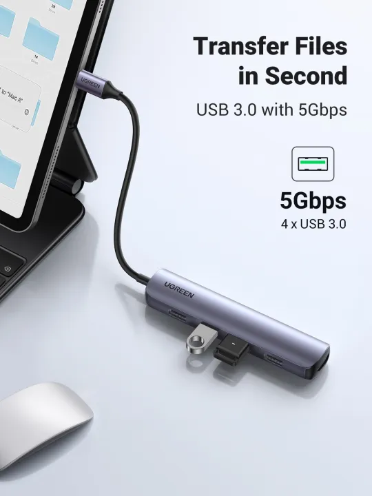 UGREEN%20USB%20C%20Hub%205%20in%201%20Dongle%20USB-C%20to%20HDMI%20Multiport%20Adapter%20Type%20C%20Dock%20with%204K%20HDMI%20Output%204%20USB%203.0%20Ports%20Compatible%20for%20MacBook%20Pro%20iPad%20Pro%20XPS%20Pixelbook%20and%20More%20-%20Image%206