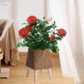 Plant Basket with Stand Basket Planter Modern Stable Rustic Display Flower Pot Wooden Standing Legs for Cafe Bar Dining Room Apartment Decor. 