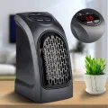 Electric Round Heater Fan Air Warmer 400 Watts Handy Room Heate with Remote Control,The Wall Outlet Space Heater Blower Adjustable Timer Digital Display for Office/Camper. 