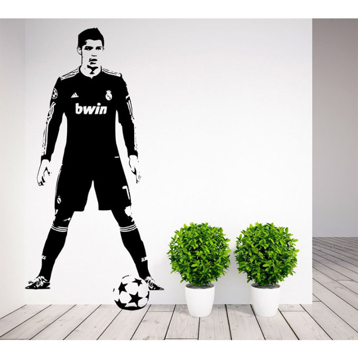POOMOO Wall Paintings NEW Cristiano Ronaldo Real CR7 Wall Art Decal Decor Sticker Vinyl Poster 102x50cm