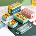 Lunch Box with Multi-layer Compartments 1400ml Double Plastic Lunch Box Three Compartments Sealed Avoid Food Mixing Perfect Meal Match Microwave Lunch Box Simple Multi-layer Bento Box. 
