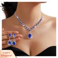 Carat Faux Crystal Jewelry Set Sparkling Waterdrop Crystal Choker Necklace Earrings Set for Women 2pcs/set Wedding Jewelry Women Wedding Jewelry Set. 