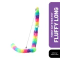 Rainbow Fluffy Long Plush Snake Funny Cat Stick Toy. 