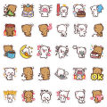 20/40pcs Milk and Mocha Stickers Lovely Bear Couple Stickers for Laptop Scrapbook Journal Kids Girls Boys Stickers. 