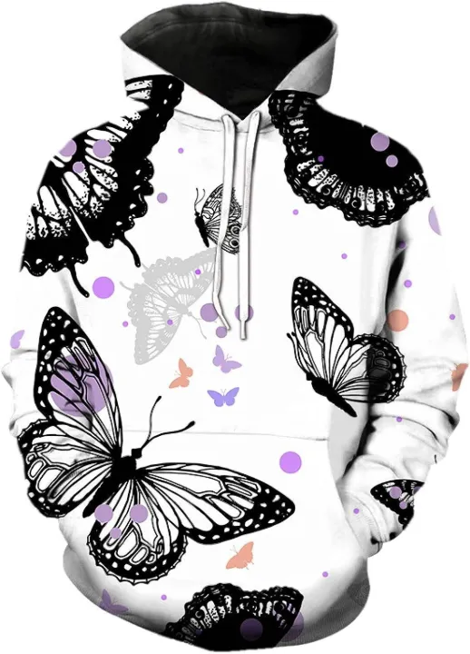 Boys Hoodies Casual Tracksuits Children Hoodie Kids Sweatshirts 3D Printed Hooded Colorful Butterfly Pattern Funny Cool Style