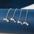 Gold and Silver INS Trendy Cute Star  Long Earrings Tassel Chain Earrings  Korean Fashion Jewelry Party Presents for Women. 