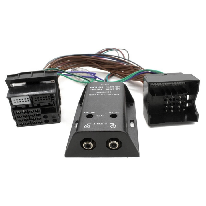 Adapter-Universe Verstärker 2 Kanal Chinch Adapter Kabel auf Quadlock Ausgang Verlängerungskabel High-Low passend für BMW Ford Mercedes Seat Skoda VW - Radio Endstufe
